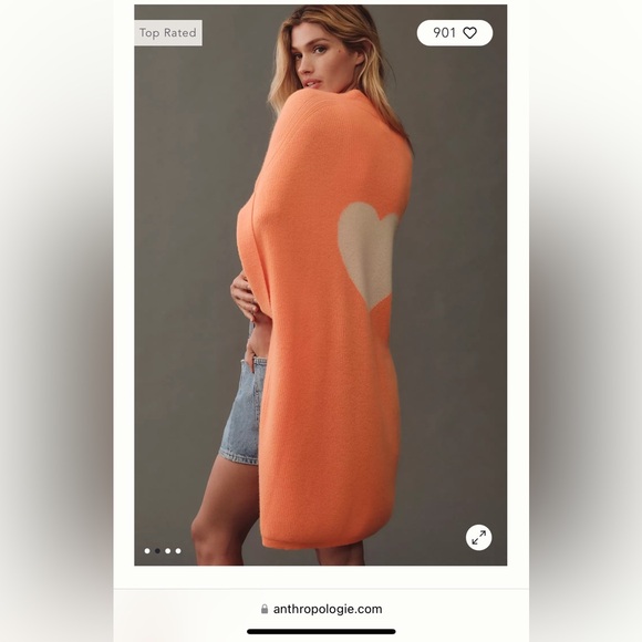Anthropologie Sweaters - Anthropologie Pilcro Orange Heart Sweater cashmere
